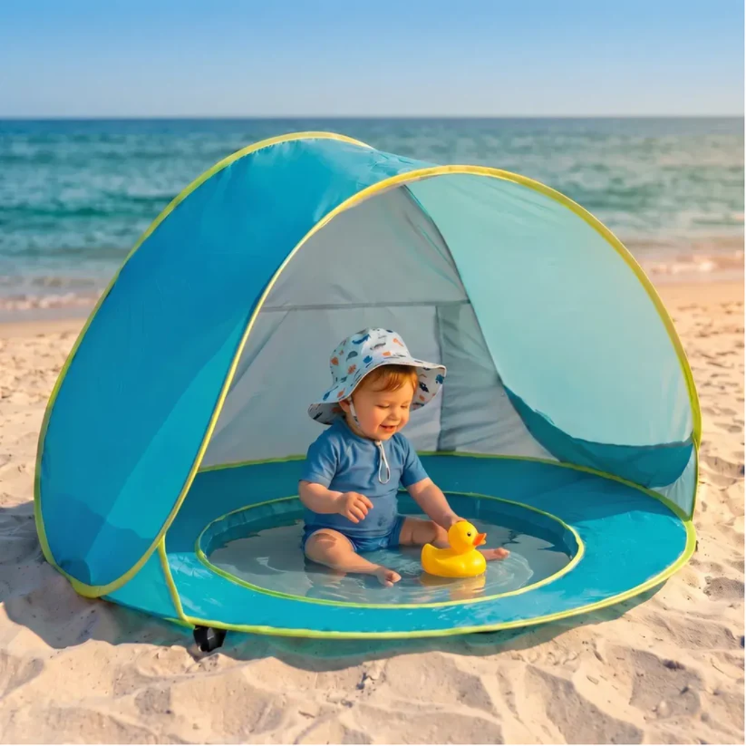 Carpa con Piscina Refrescante para Playa